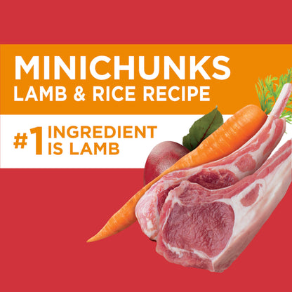 IAMS Minichunks Adult Dry Dog Food Lamb & Rice Recipe Dog Kibble, 38.5 lb. Bag