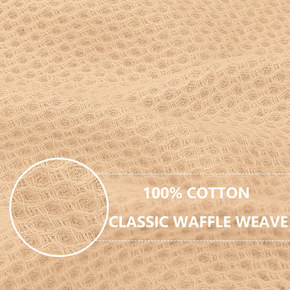 100% Cotton Waffle Weave Kitchen Dish Cloths, Ultra Soft Absorbent Quick Drying Dish Towels, 12 x 12 Inches, 6-Pack, Apricot
