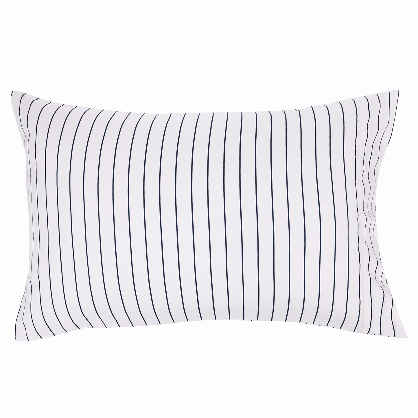 Reversible Microfiber Bed-in-a-Bag with Elastic Storage Pockets - 7 pieces, Full/Queen, Navy Stripe