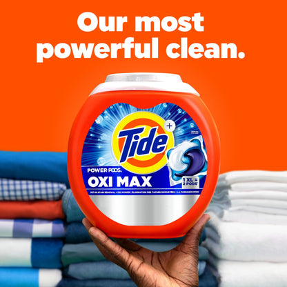 Tide Oxi Max Power PODS Laundry Detergent, Laundry Pods with Stain Remover Plus Oxi Power, 25 Count