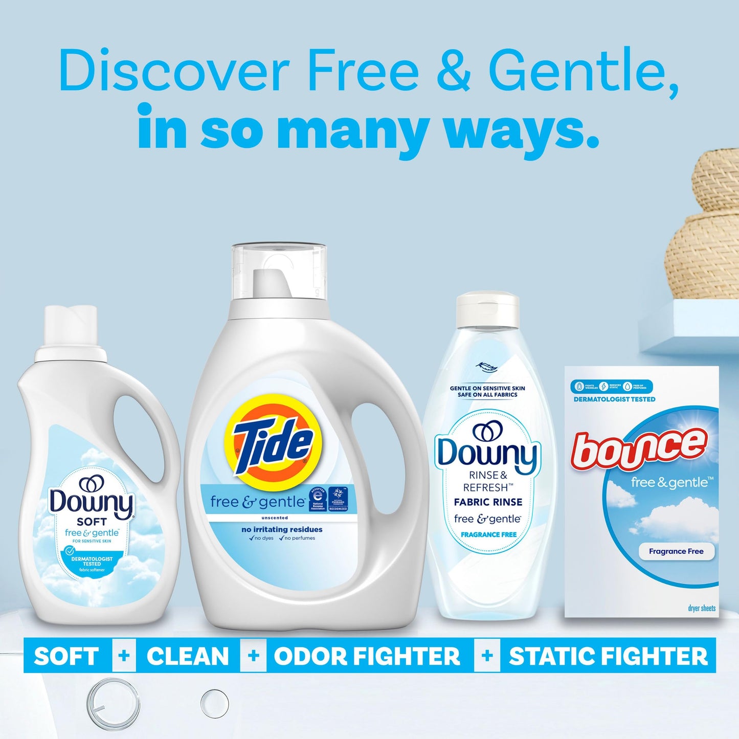 Tide Free & Gentle Liquid Laundry Detergent, HE Compatible, 64 loads, 2.72 L