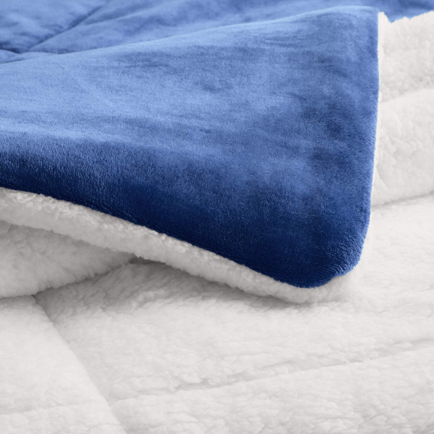 Ultra-Soft Micromink Sherpa Comforter Bed Set - Navy, Twin