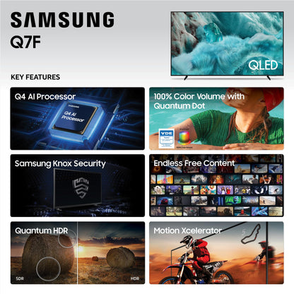 SAMSUNG 85-Inch Class QLED Q7F Series Samsung Vision AI Smart TV (2025 Model, 85Q7F) Quantum HDR, Object Tracking Sound Lite, Q4 AI Gen1 Processor, 4K upscaling, Gaming Hub, Alexa Built-in
