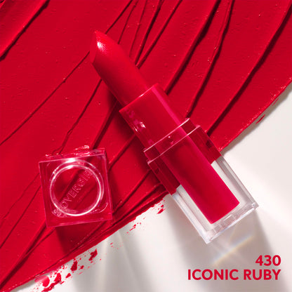 CoverGirl Clean Lip Color, Iconic Ruby, Satin Finish, 24-Hour Wear, Squalane, Avocado & Aloe, Non-Drying