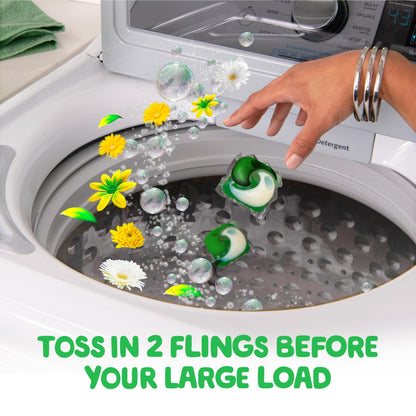 Gain Flings Laundry Detergent Pacs, Original Scent, 3 in 1 HE Detergent Pacs with Oxi Boost and Febreeze, 42 Count