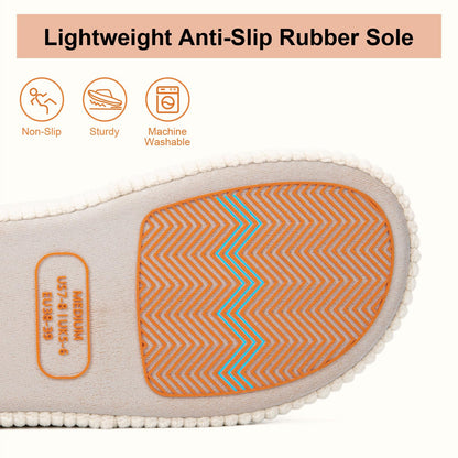LongBay Womens Memory Foam Slippers Indoor Bedroom House Slippers Shoes Open Toe Corduroy Slide Comfy Two Bands Gift
