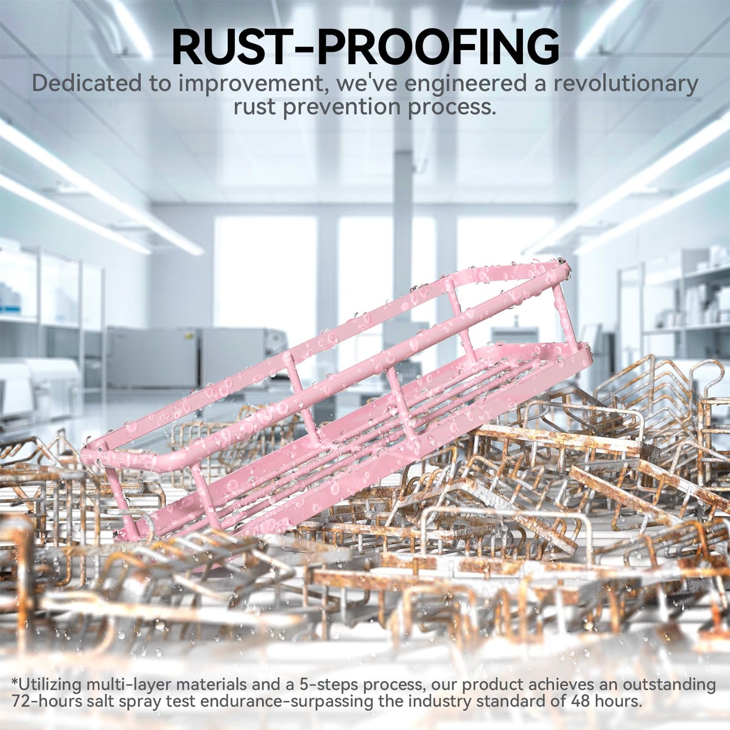 YASONIC Shower Caddy, 6 Pack Large Capacity Bath Organizer with Soap Holder and 12 Hooks, Rustproof Shower Shelves for Inside Shower, No Drilling&Sleek Bathroom Organizers and Storage Pink