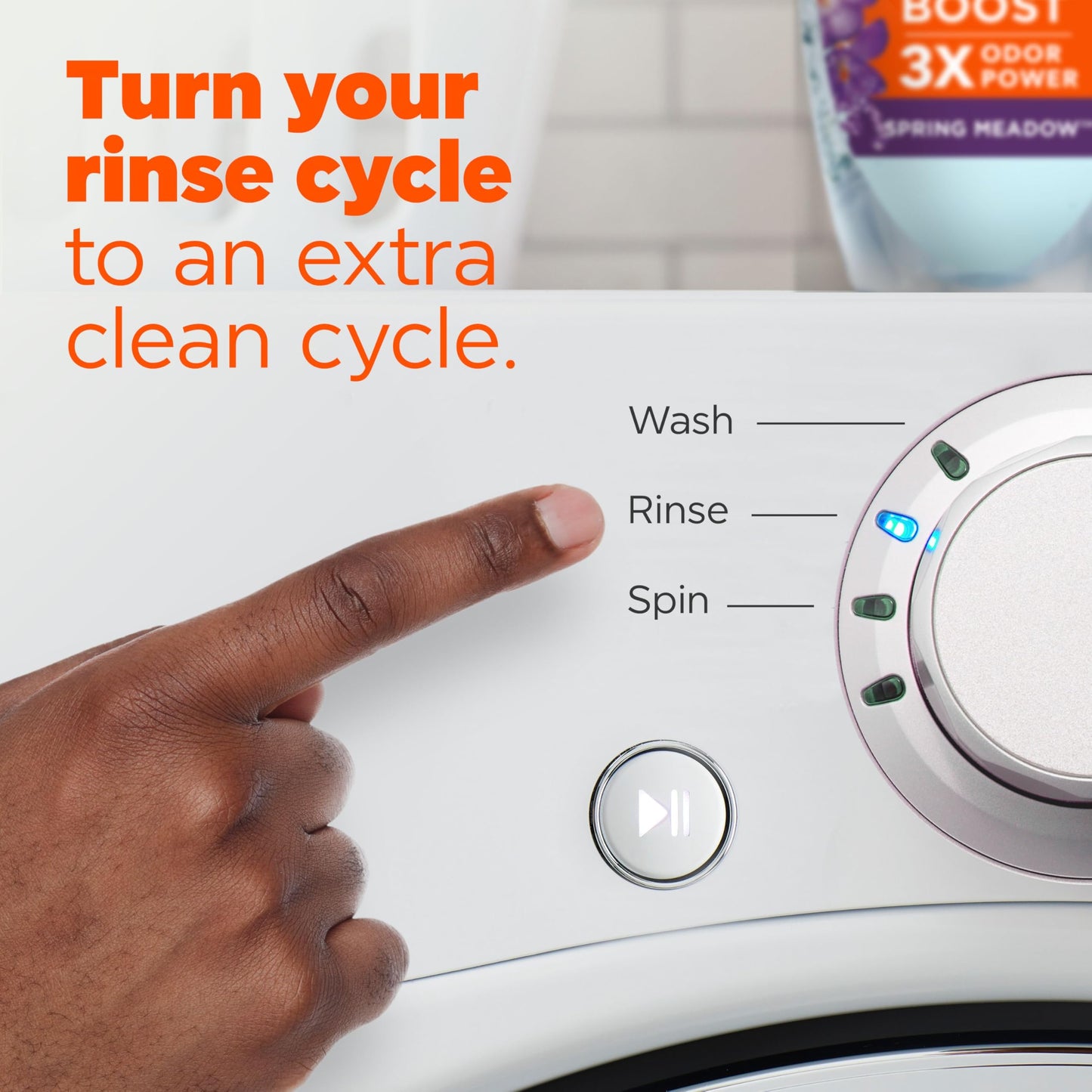 Tide Clean Boost Fabric Rinse, Removes Odours and Residues, Safe on All Fabrics, Free of Dyes and Heavy Perfumes, Spring Meadow Scent, 1.43L