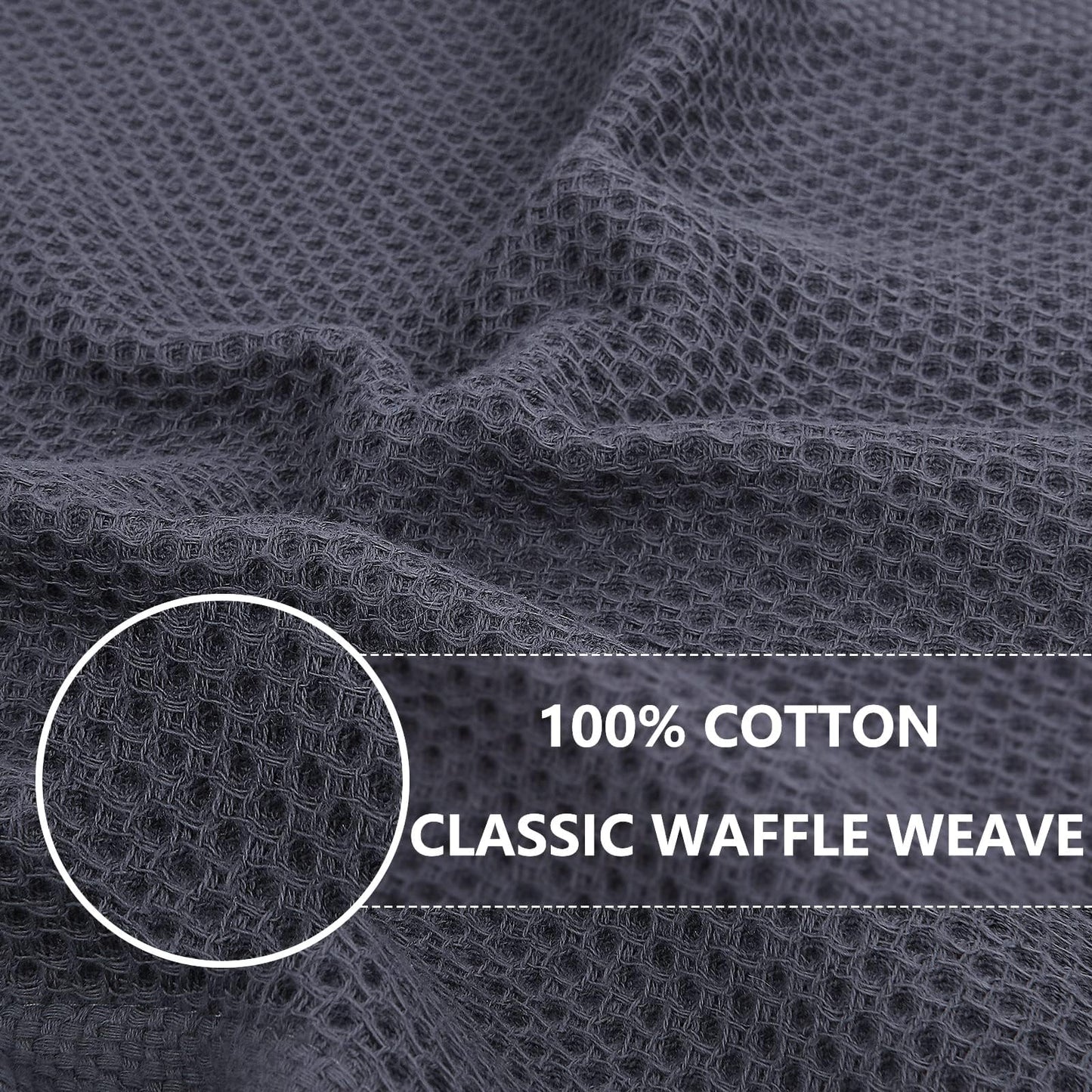 100% Cotton Waffle Weave Kitchen Dish Towels, Ultra Soft Absorbent Quick Drying Cleaning Towel, 13 x 28 Inches, 12-Pack, Mixed Color