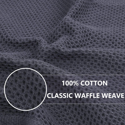 100% Cotton Waffle Weave Kitchen Dish Towels, Ultra Soft Absorbent Quick Drying Cleaning Towel, 13 x 28 Inches, 12-Pack, Mixed Color