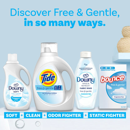 Tide Free & Gentle Liquid Laundry Detergent, Tide Laundry Detergent, Clean Laundry Detergent, 48 loads, 1.86L