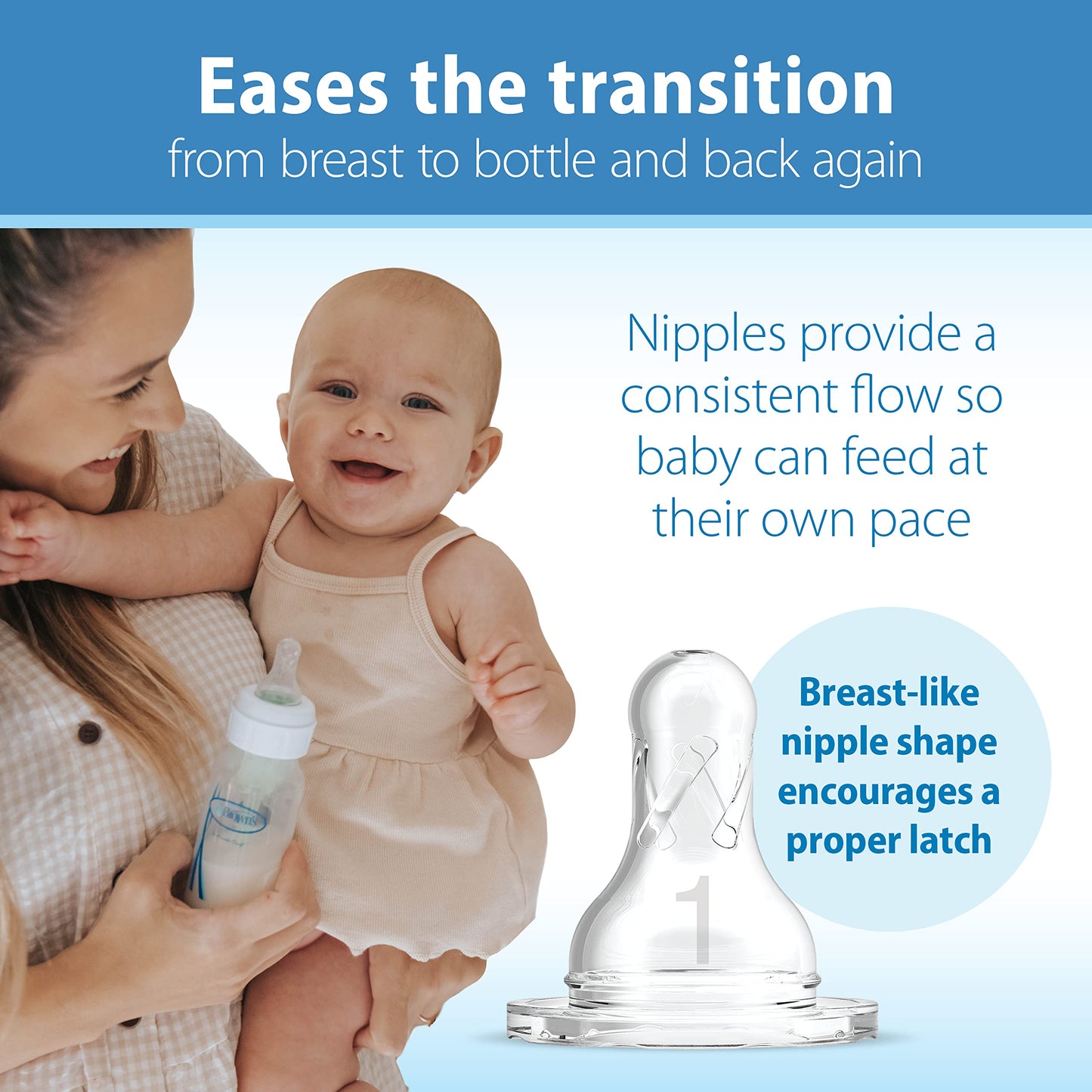 Dr. Brown's Natural Flow Anti-Colic Options+ Narrow Baby Bottle, Dream Adventure, 8 oz/250 mL, with Level 1 Slow Flow Nipple, 0m+, 4 Count (Pack of 1)