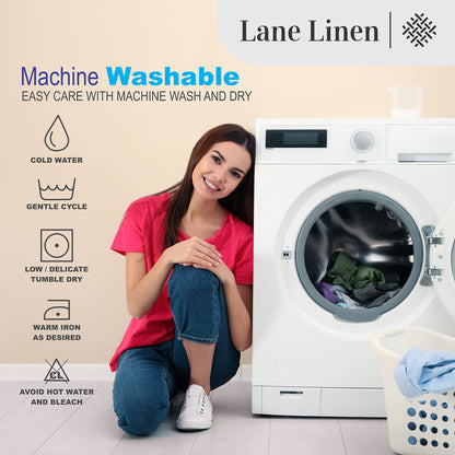 LANE LINEN 100% Egyptian Cotton Queen Sheet Set, 16 inch Deep Pocket Fully Elasticized French Reinforced Pocket Seams for Soft, Comfy & Fresh Bed Eco Friendly Cooling Sheets Queen -Estate Blue