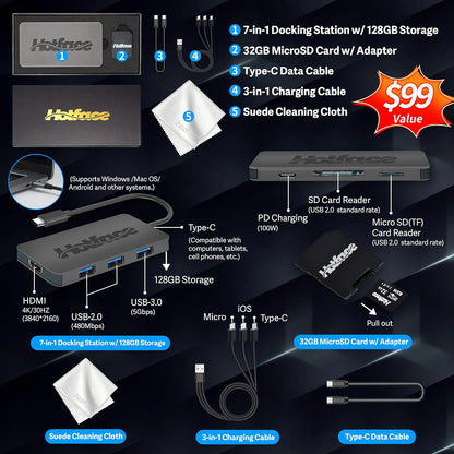 HP Chromebook 14" HD Laptop for Business & Students, Intel Celeron N4120, 4GB LPDDR4, 224GB Storage(64GB eMMC+160GB Docking Station), UHD Graphics, Webcam, Long Battery Life, Chrome OS, Modern Gray