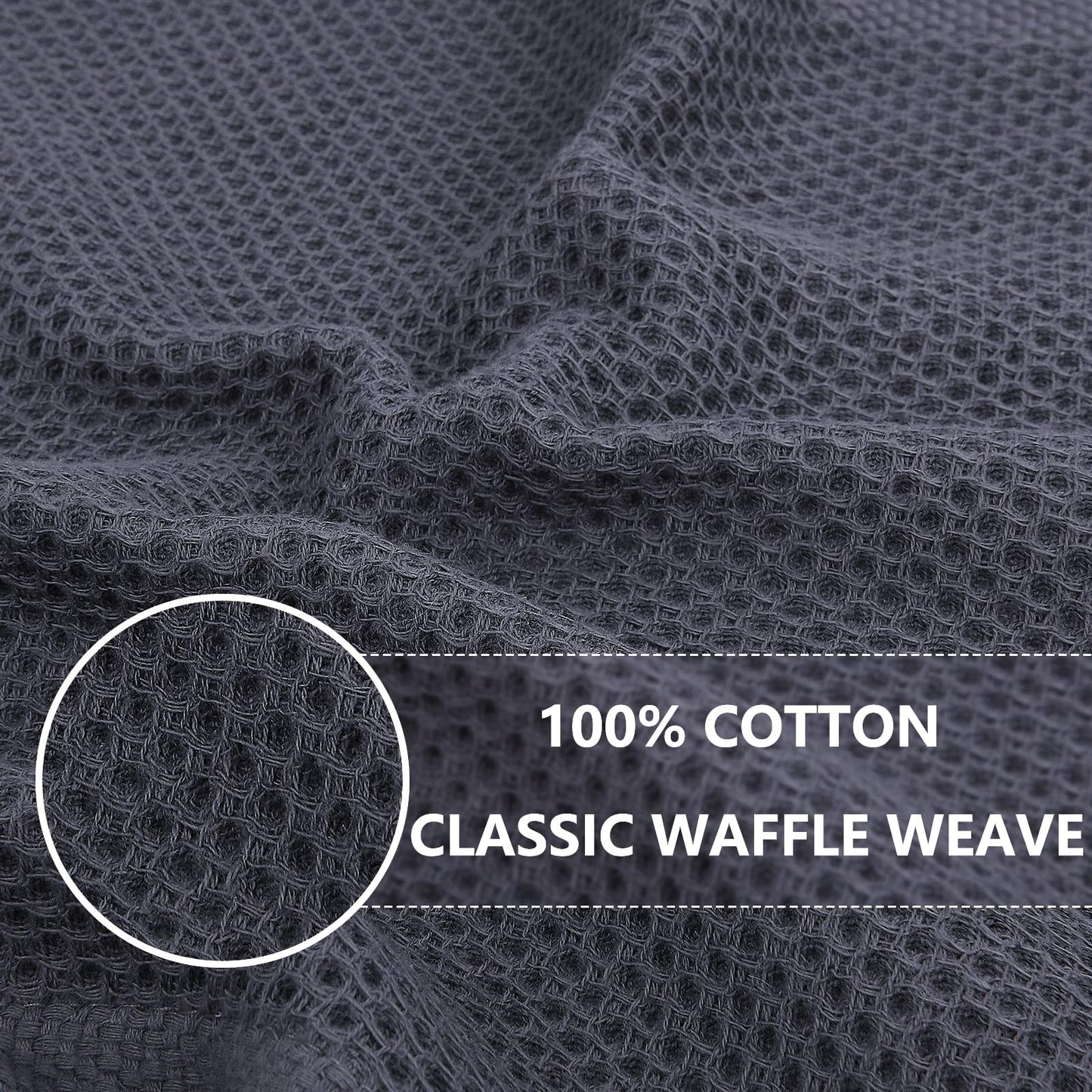 100% Cotton Waffle Weave Kitchen Dish Towels, Ultra Soft Absorbent Quick Drying Cleaning Towel, 13 x 28 Inches, 8-Pack, Multicolor