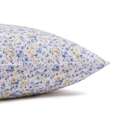 Lightweight Super Soft Easy Care Microfiber 4 Piece Bed Sheet Set With 14-inch Deep Pockets, Queen, Blue Floral,Printed