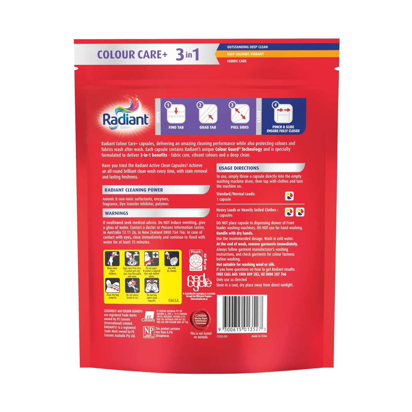 Radiant Colour Care 3 in 1 Laundry Detergent, 675 g (45 Capsules)