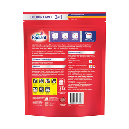 Radiant Colour Care 3 in 1 Laundry Detergent, 675 g (45 Capsules) (Pack of 2)