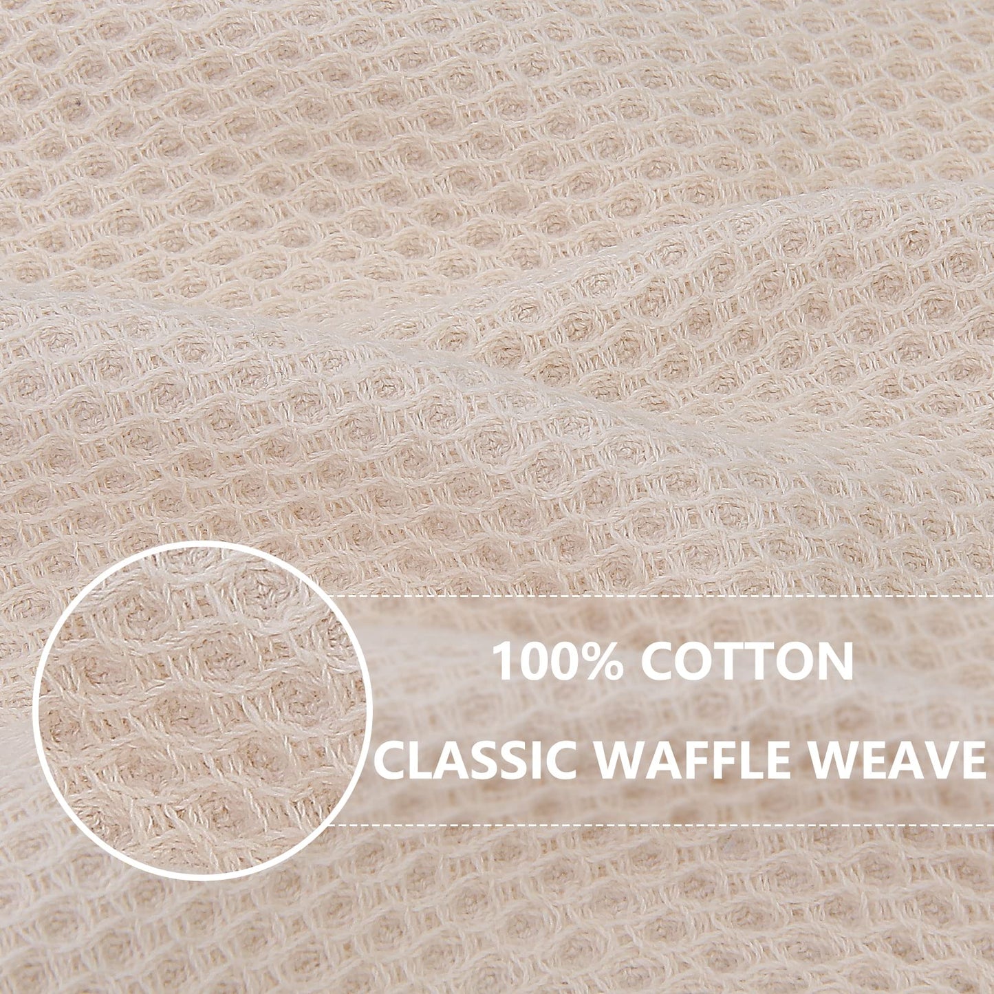100% Cotton Waffle Weave Kitchen Dish Cloths, Ultra Soft Absorbent Quick Drying Dish Towels, 12 x 12 Inches, 12-Pack, Multicolor