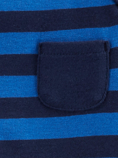 Simple Joys by Carter's Boys' 4-Pack Soft Thermal Long Sleeve Bodysuits, stripes, 3-6 Months