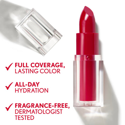 CoverGirl Clean Lip Color, Blooming Lilac, Satin Finish, 24-Hour Wear, Squalane, Avocado & Aloe, Non-Drying