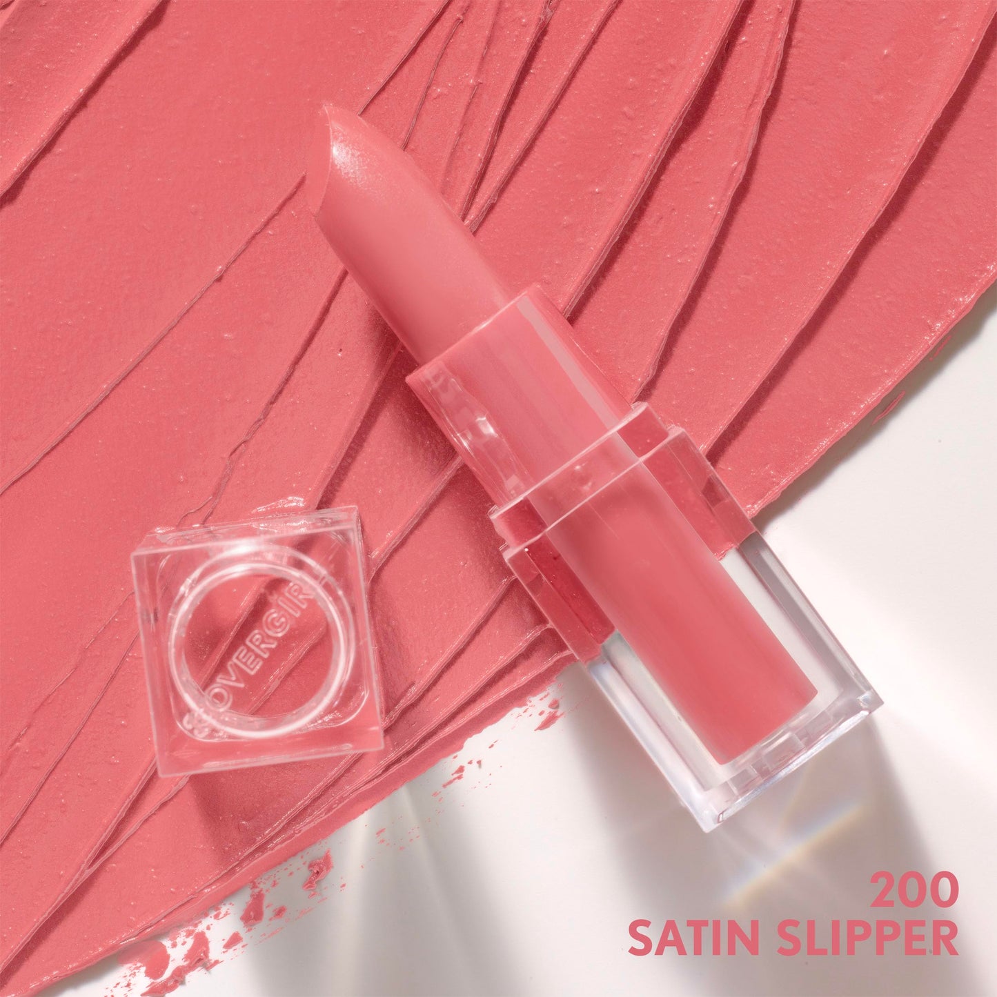 CoverGirl Clean Lip Color, Satin Slipper, Satin Finish, 24-Hour Wear, Squalane, Avocado & Aloe, Non-Drying (Pack of 2)