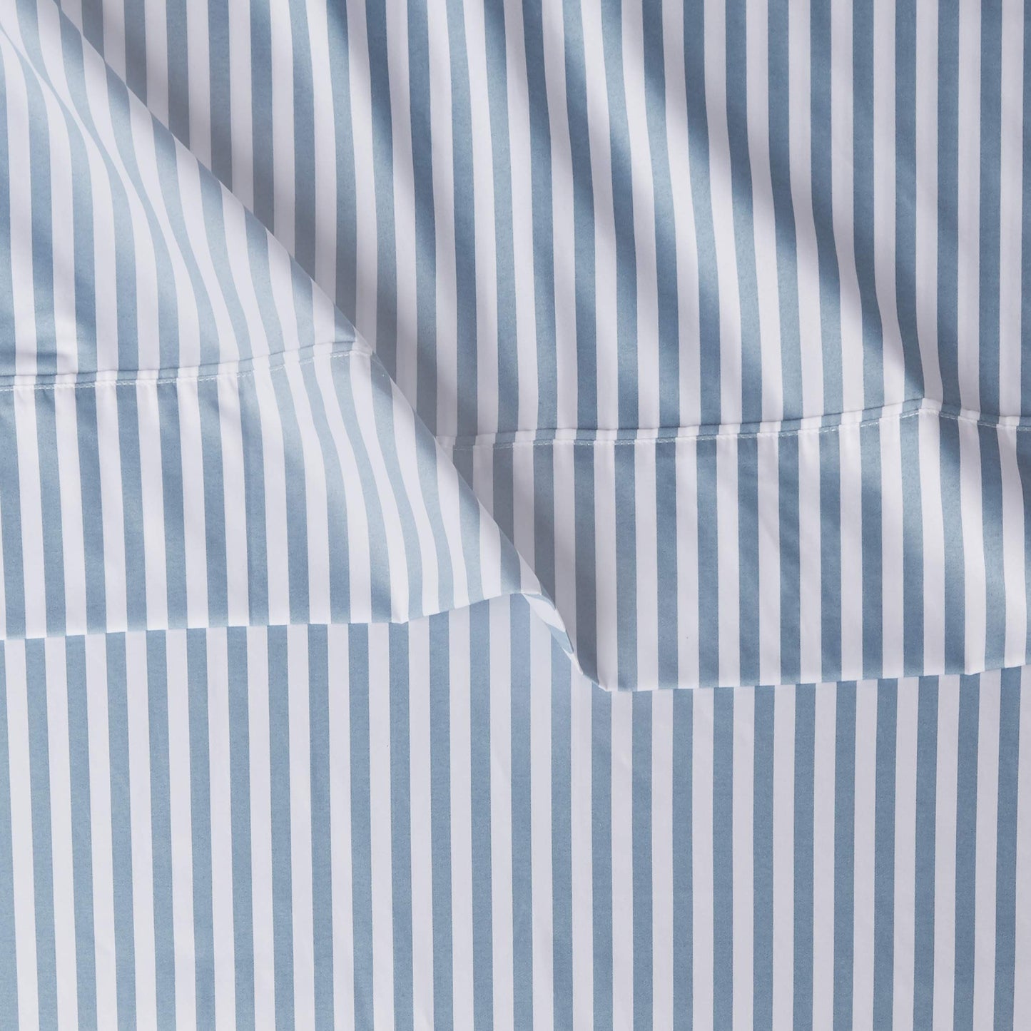 Lightweight Super Soft Easy Care Microfiber 4 Piece Bed Sheet Set With 14-inch Deep Pockets - Queen, Dusty Blue Pinstripe,Printed