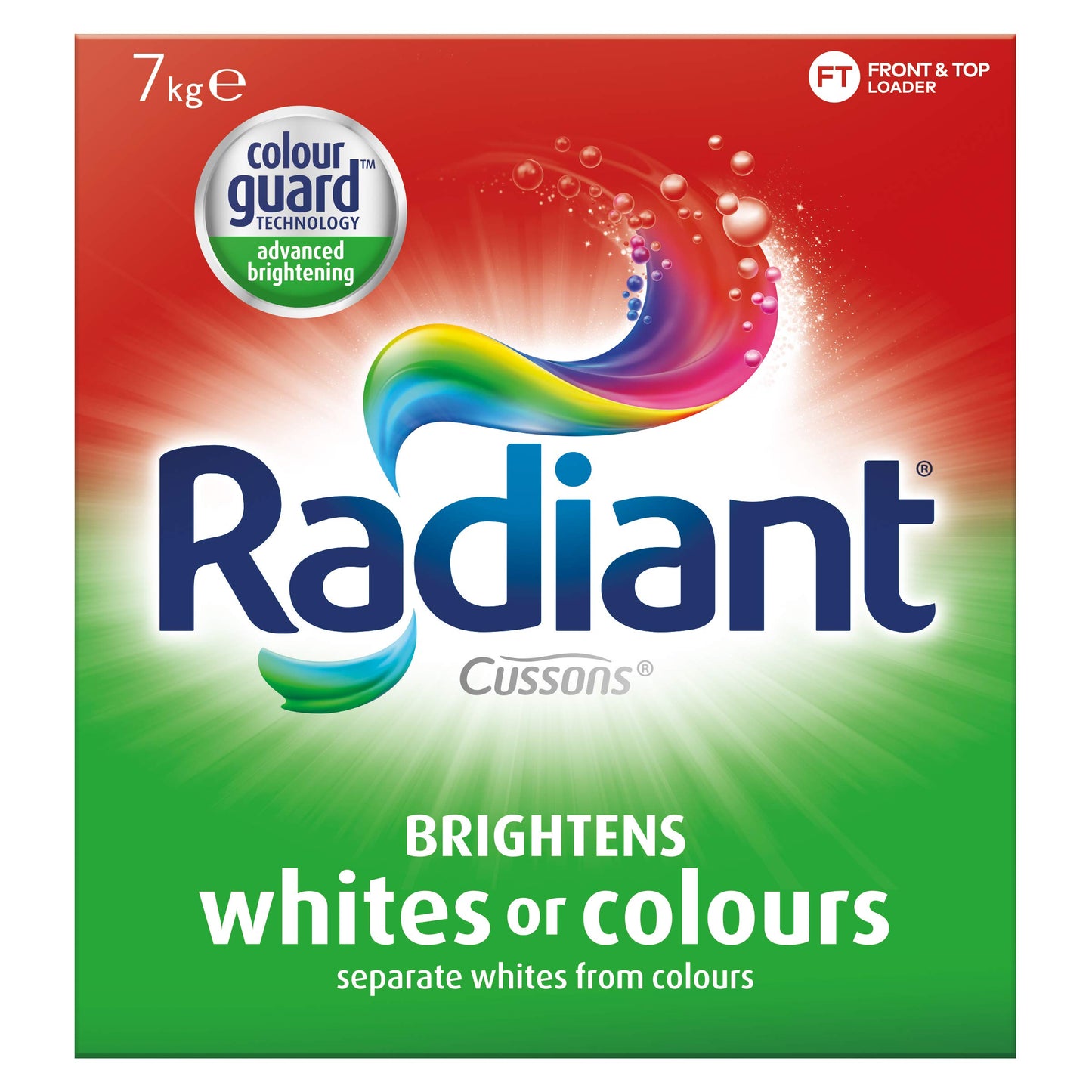 Radiant Washing Powder Laundry Detergent for Whites or Colours, 7kg