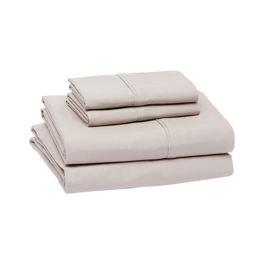 Lightweight Super Soft Easy Care Microfiber Bed Sheet Set with 36-cm Deep Pockets - Queen, Taupe