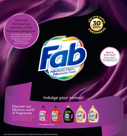 Fab Perfume Indulgence Sublime Velvet, Laundry Powder Washing Detergent, (packaging may vary), 1.8 Kilograms (Pack of 2)