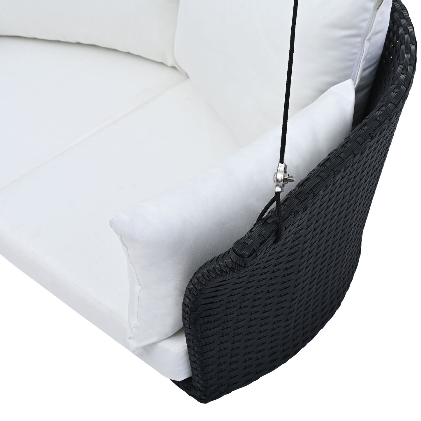 Rattan Woven Swing Chair, Porch Swing With Ropes