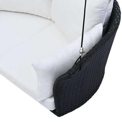 Rattan Woven Swing Chair, Porch Swing With Ropes