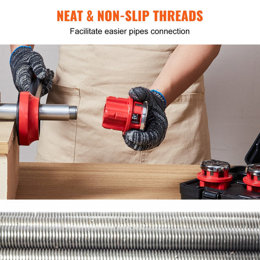 VEVOR  Pipe Threader Kit, Manual Pipe Threader, Portable Pipe Threading Tool Set With 3PCS NPT , Storage Case For Galvanized Aluminum Iron Copper Pipes