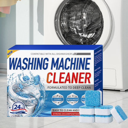 Washing Machine Cleaner Descaling 24-piece Pack - Deep Cleaning Sheets For HE Front Loaders And Top Loading Washing Machines, Septic Tank Safety And Environmentally Friendly Deodorant, Cleaning Inner