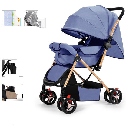 Lightweight Baby Stroller - Sit & Lie Down, Foldable with Shock Absorption