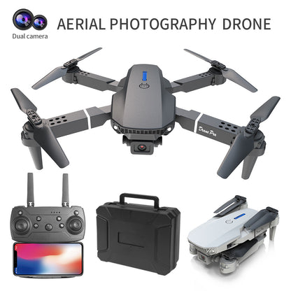 E88 Dual Camera Drone, WiFi FPV Double Folding RC Quadcopter Altitude Hold, Remote Control For Beginners
