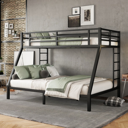 Metal Twin XL Over Queen Bunk Bed For Teens And Adults,Space-Saving Noise Reduced No Box Spring Needed