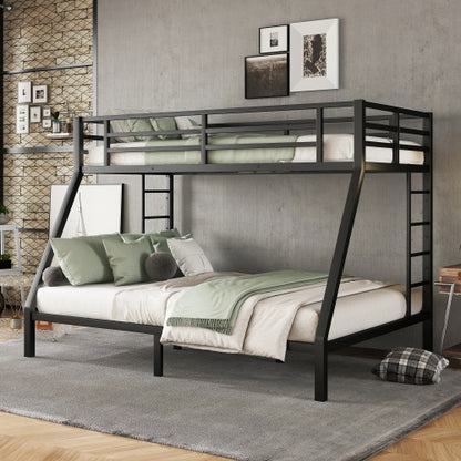 Metal Twin XL Over Queen Bunk Bed For Teens And Adults,Space-Saving Noise Reduced No Box Spring Needed