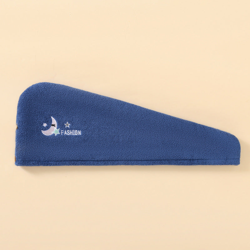 Coral Velvet Cartoon Embroidery For Woman With Dry Hair Hat