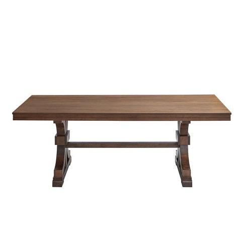 Rectangular Rubber Wood Dining Table with wooden Tresle