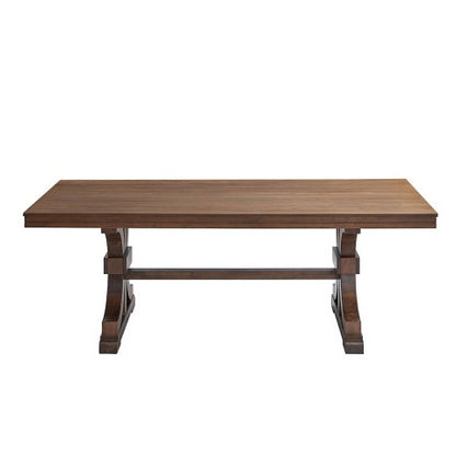 Rectangular Rubber Wood Dining Table with wooden Tresle