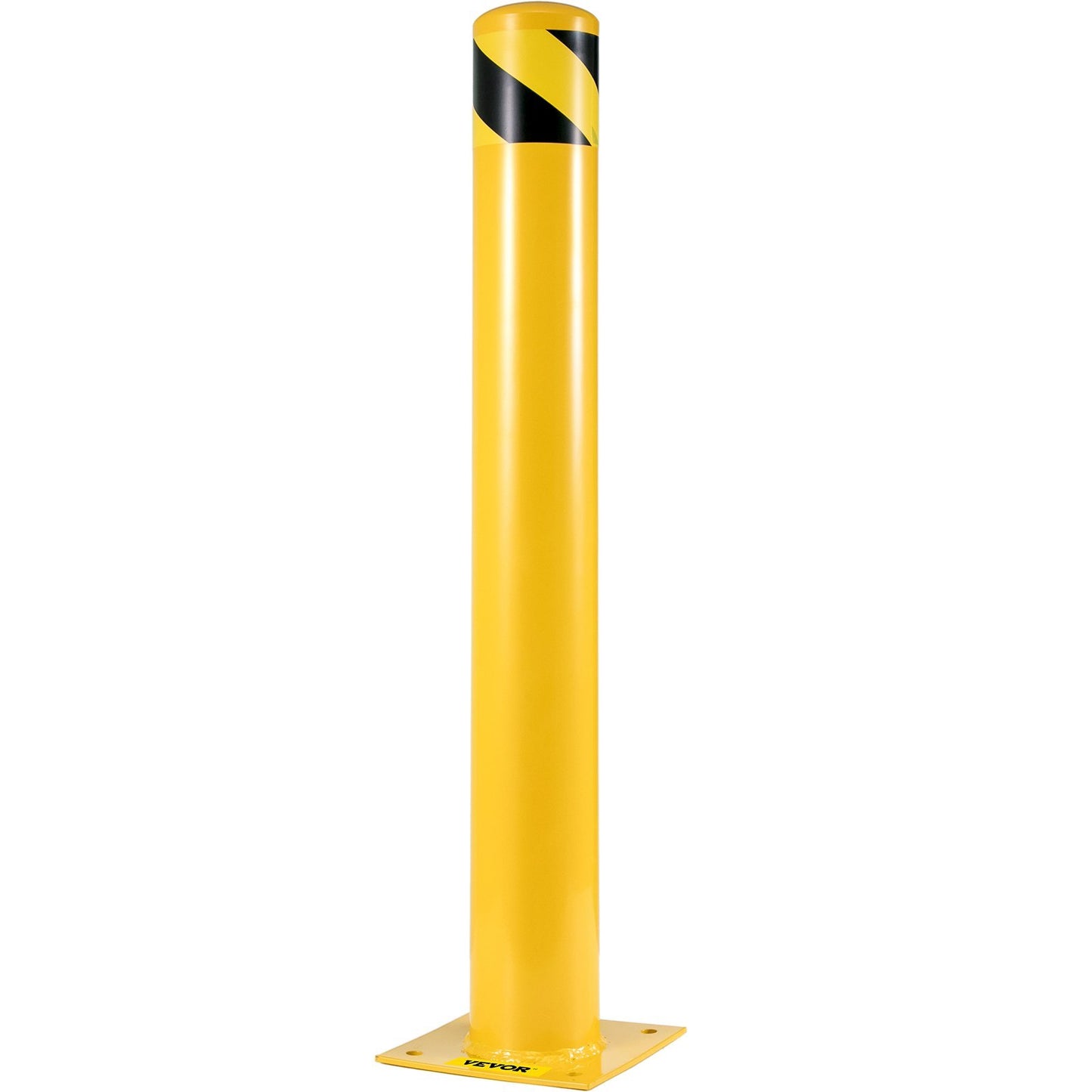VEVOR Safety Bollard, 36 Inch Height Bollard Post, 5.5 Inch Diameter Steel Pipe Safety Bollard Post, Yellow Steel Bollard, Steel Safety Bollard With 8 Anchor Bolts, Perfect For Traffic-Sensitive Area