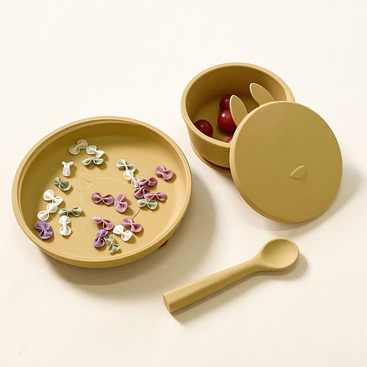 Silicone Baby Dinner Three-piece Set
