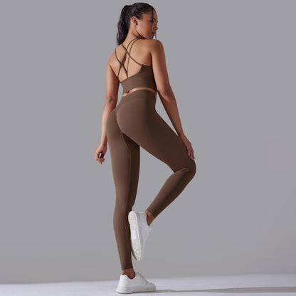 Seamless Knitted Tight High Waist Yoga Clothes Suit
