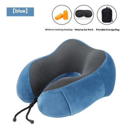 Slow Rebound Solid Color Hump U-shaped Embroidery Pillow