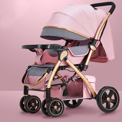 Lightweight Baby Stroller - Sit & Lie Down, Foldable with Shock Absorption
