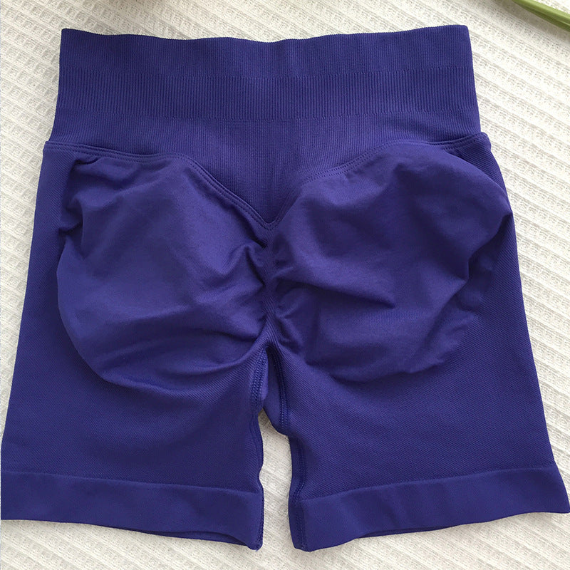 Ladies New Seamless Knitted Fitness Yoga Shorts