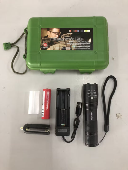 Strong Light Flashlight Rechargeable Waterproof for Camping Premium Super Bright Flashlight