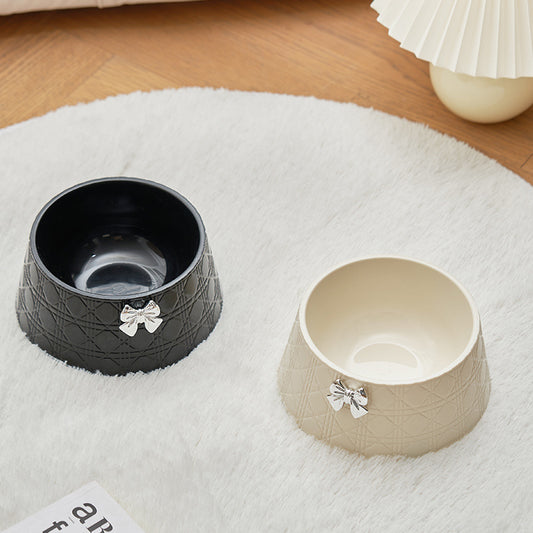 Pet Food and water Bowls with Lovely Bowknot