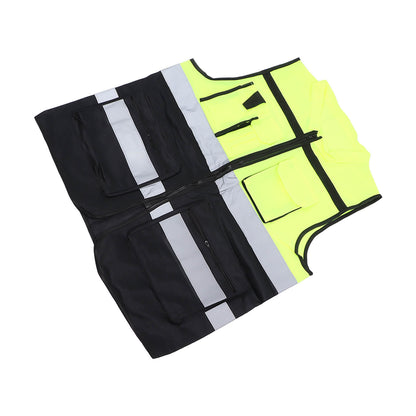 Reflective Working Vest Multiple Pockets Mesh Design High Visibility Breathable Safety Vest with Reflective Strips